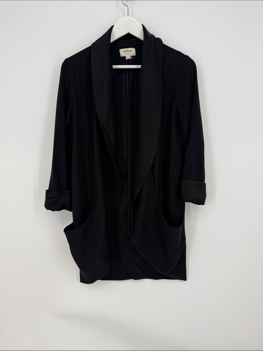 Aritzia Wilfred Chevalier Open Front Blazer Black